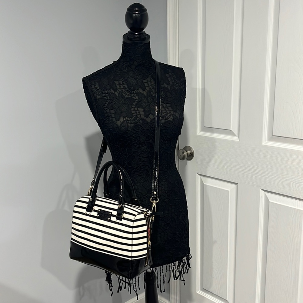 Kate Spade patent leather stripe crossbody bag